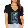 Gothic Girl Tarot Card Introverted Reader And Reading Women's Jersey Short Sleeve Deep V-Neck Tshirt Gothic Girl Tarot Card Introverted Reader And Reading Women's Jersey Short Sleeve Deep V-Neck Tshirt