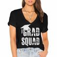 Grad Squad Graduate Graduation T-Shirt Graduation Idea Women's Jersey Short Sleeve Deep V-Neck Tshirt