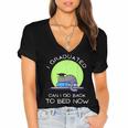 I Graduated Can I Go Back To Bed Now Cat Graduation For Men Women Girls Kids Women's Jersey Short Sleeve Deep V-Neck Tshirt