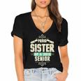 Graduation 2019 TShirt Proud Sister Of A Senior Women's Jersey Short Sleeve Deep V-Neck Tshirt