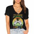 Graduation 5th Grade Level Complete Gamer Class 2021 Gaming Women's Jersey Short Sleeve Deep V-Neck Tshirt