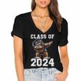 Graduation Class Of 2024 Bigfoot Graduated Seniors 2024 Women's Jersey Short Sleeve Deep V-Neck Tshirt