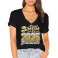 Graduation Family Matching Proud Mom Of A 2025 Graduate Women's Jersey Short Sleeve Deep V-Neck Tshirt