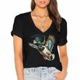 Graduation Mallard Duck Hunter Hunting Season Grad Hunting Women's Jersey Short Sleeve Deep V-Neck Tshirt