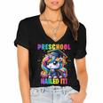 Graduation Preschool Unicorn Nailed It Pre-K Girls Grad Women's Jersey Short Sleeve Deep V-Neck Tshirt