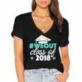 Graduation Shirt We Out Class Of 2018 Graduation Tee Women's Jersey Short Sleeve Deep V-Neck Tshirt