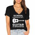 Graduation Shirt For Guitar Players & Band Member Women's Jersey Short Sleeve Deep V-Neck Tshirt