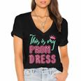 Graduation Tee This Is My Prom Dress 2021 Graduate Women's Jersey Short Sleeve Deep V-Neck Tshirt