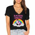 Graduation Unicorn Superstar Magical Colorful Rainbow Tshirt Women's Jersey Short Sleeve Deep V-Neck Tshirt