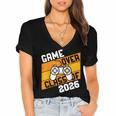 Graduation Video Gamer Game Over Class Of 2026 Senior Women's Jersey Short Sleeve Deep V-Neck Tshirt