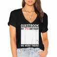 Guestbook 7th Birthday 7 Year Old Born 2018 Bday Women's Jersey Short Sleeve Deep V-Neck Tshirt