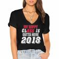 My Happy Class Is Outta Here 2018 Graduation Women's Jersey Short Sleeve Deep V-Neck Tshirt