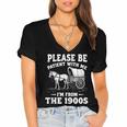 Heartwarming Wagon Please Be Patient I'm From The 1900s Women's Jersey Short Sleeve Deep V-Neck Tshirt Heartwarming Wagon Please Be Patient I'm From The 1900s Women's Jersey Short Sleeve Deep V-Neck Tshirt