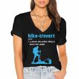 Hike-Trovert Hiking Humor Definition Introvert Women's Jersey Short Sleeve Deep V-Neck Tshirt