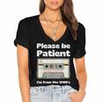 I'm From The 1900s Be Patient Retro Cassette Tape Women's Jersey Short Sleeve Deep V-Neck Tshirt
