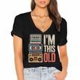 I'm This Old Vintage Cassette Tape Nostalgia Women's Jersey Short Sleeve Deep V-Neck Tshirt I'm This Old Vintage Cassette Tape Nostalgia Women's Jersey Short Sleeve Deep V-Neck Tshirt