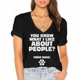 Introvert Animal Dog Owner Women's Jersey Short Sleeve Deep V-Neck Tshirt Introvert Animal Dog Owner Women's Jersey Short Sleeve Deep V-Neck Tshirt