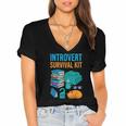Introvert Book Lover Introvert Survival Kit Women's Jersey Short Sleeve Deep V-Neck Tshirt Introvert Book Lover Introvert Survival Kit Women's Jersey Short Sleeve Deep V-Neck Tshirt