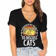 Introvert Cat Kitten Quote For Feline Whisperer Women's Jersey Short Sleeve Deep V-Neck Tshirt