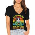 Introvert Cats Sarcasm Cat Lover Introverts Women's Jersey Short Sleeve Deep V-Neck Tshirt Introvert Cats Sarcasm Cat Lover Introverts Women's Jersey Short Sleeve Deep V-Neck Tshirt