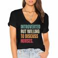 Introvert Cute Horse Lover Horse Riding Equestrian Women's Jersey Short Sleeve Deep V-Neck Tshirt