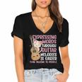 Introvert Guitarist Expressing Words Through Guitar Melody Women's Jersey Short Sleeve Deep V-Neck Tshirt Introvert Guitarist Expressing Words Through Guitar Melody Women's Jersey Short Sleeve Deep V-Neck Tshirt
