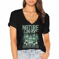 Introvert Nature Lover Introverted Forest Lover & Tree Women's Jersey Short Sleeve Deep V-Neck Tshirt