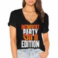 Introvert Party Solo Edition Sarcastic People Hater Women's Jersey Short Sleeve Deep V-Neck Tshirt Introvert Party Solo Edition Sarcastic People Hater Women's Jersey Short Sleeve Deep V-Neck Tshirt