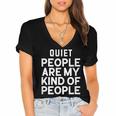 Introvert Quiet People Are My Kind Of People Women's Jersey Short Sleeve Deep V-Neck Tshirt Introvert Quiet People Are My Kind Of People Women's Jersey Short Sleeve Deep V-Neck Tshirt