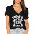 Introvert Quote Introverted But Willing To Discuss Anime Women's Jersey Short Sleeve Deep V-Neck Tshirt