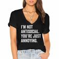 Introvert Quote Snarky Women's Jersey Short Sleeve Deep V-Neck Tshirt