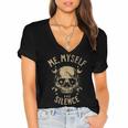 Introvert Relaxation Me Myself And Silence Skull Mechanic Women's Jersey Short Sleeve Deep V-Neck Tshirt Introvert Relaxation Me Myself And Silence Skull Mechanic Women's Jersey Short Sleeve Deep V-Neck Tshirt