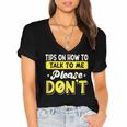 Introvert Tips On How To Talk To Me Please Don't Antisocial Women's Jersey Short Sleeve Deep V-Neck Tshirt Introvert Tips On How To Talk To Me Please Don't Antisocial Women's Jersey Short Sleeve Deep V-Neck Tshirt