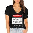 Introvert Warning Danger Do Not Pet Disturb Anti-Social Women's Jersey Short Sleeve Deep V-Neck Tshirt Introvert Warning Danger Do Not Pet Disturb Anti-Social Women's Jersey Short Sleeve Deep V-Neck Tshirt
