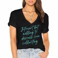 Introvert But Willing To Discuss Coin Collecting Women's Jersey Short Sleeve Deep V-Neck Tshirt