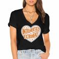 Introverted Extrovert People Hater Calm Peace Lover Women's Jersey Short Sleeve Deep V-Neck Tshirt
