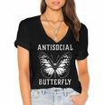 Introverted Introvert Antisocial Butterfly Women's Jersey Short Sleeve Deep V-Neck Tshirt Introverted Introvert Antisocial Butterfly Women's Jersey Short Sleeve Deep V-Neck Tshirt