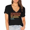 Introverted But Willing To Discuss Cats Introvert Women's Jersey Short Sleeve Deep V-Neck Tshirt Introverted But Willing To Discuss Cats Introvert Women's Jersey Short Sleeve Deep V-Neck Tshirt