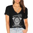 Introverts Unite Anti-Social Shy Person Joke Women's Jersey Short Sleeve Deep V-Neck Tshirt