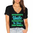 Introverts Unite Introvert Antisocial Sarcasm Anti Social Women's Jersey Short Sleeve Deep V-Neck Tshirt