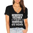 Introverts Unite Quiet Observer Introverted Antisocial Women's Jersey Short Sleeve Deep V-Neck Tshirt