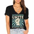 Introverts Unite Separately Introverted Antisocial Women's Jersey Short Sleeve Deep V-Neck Tshirt Introverts Unite Separately Introverted Antisocial Women's Jersey Short Sleeve Deep V-Neck Tshirt