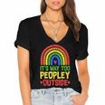 It's Way Too Peopley Outside Anti Social Introvert Women's Jersey Short Sleeve Deep V-Neck Tshirt