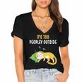 It's Too Peopley Outside Introvert And Cat Lover Men Women Kids Women's Jersey Short Sleeve Deep V-Neck Tshirt