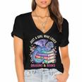 Just a Girl Who Loves Dragons And Books Dragon Reading Women's Jersey Short Sleeve Deep V-Neck Tshirt
