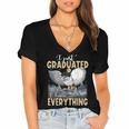 I Just Graduated I Know Everything Graduation Women's Jersey Short Sleeve Deep V-Neck Tshirt