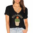 Kawaii Grumpy Cactus Not a Hugger Plant Introvert Women's Jersey Short Sleeve Deep V-Neck Tshirt Kawaii Grumpy Cactus Not a Hugger Plant Introvert Women's Jersey Short Sleeve Deep V-Neck Tshirt