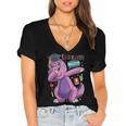 Kids DabbingRex Graduation Kindergarten Class Of 2019 Women's Jersey Short Sleeve Deep V-Neck Tshirt