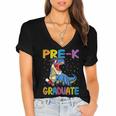 Kids Pre-K Graduate Dinosaur T-Rex Pre Kindergarten Graduation Women's Jersey Short Sleeve Deep V-Neck Tshirt