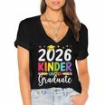 Kindergarten Graduate 2026 Preschool Graduation Kid Boy Girl Women's Jersey Short Sleeve Deep V-Neck Tshirt